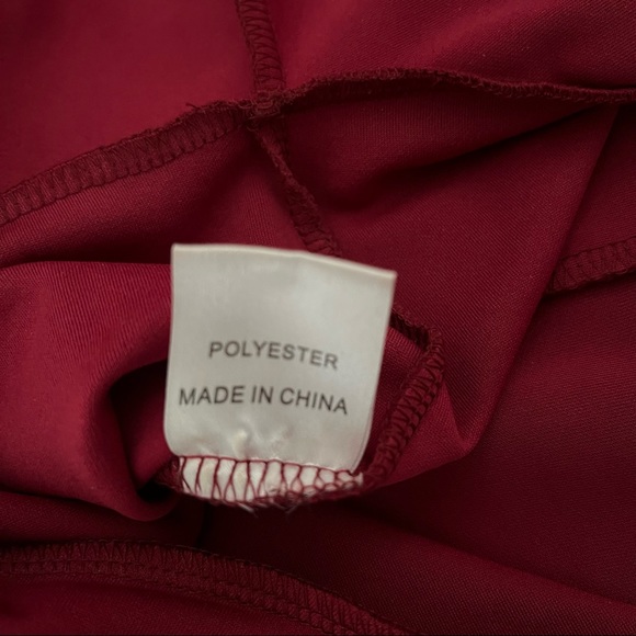 Red Ruffle Hi-Low Midi Bodycon Dress, XS - Picture 4 of 10